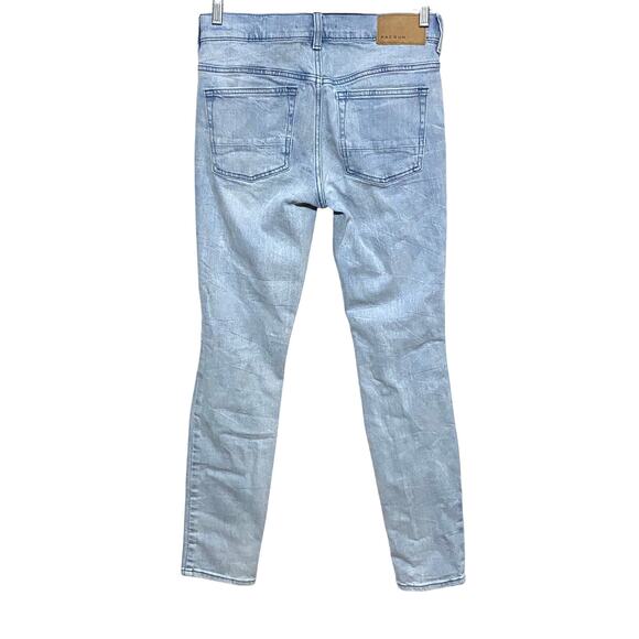Pacsun Stacked Skinny Blue Jeans Mens 28x30 Distressed Ripped Grunge Skater Y2K - Picture 2 of 10
